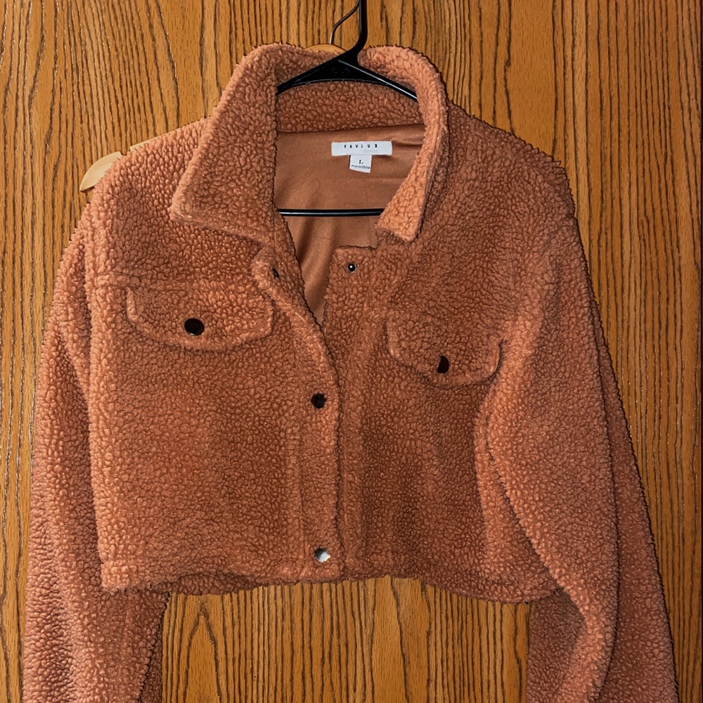 Tan teddy bomber jacket